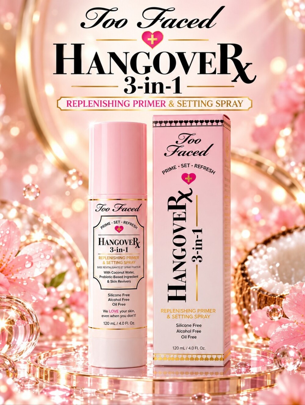 Too Faced Hangover 3-in-1 Replenishing Primer & Setting Spray 120 mL